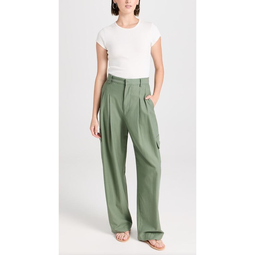 Enza Costa Cargo Trousers Sage Green Utility Pants Size M Waist 30 NWOT